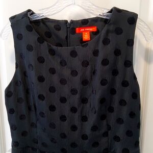 Black classy sleeveless polka dot dress